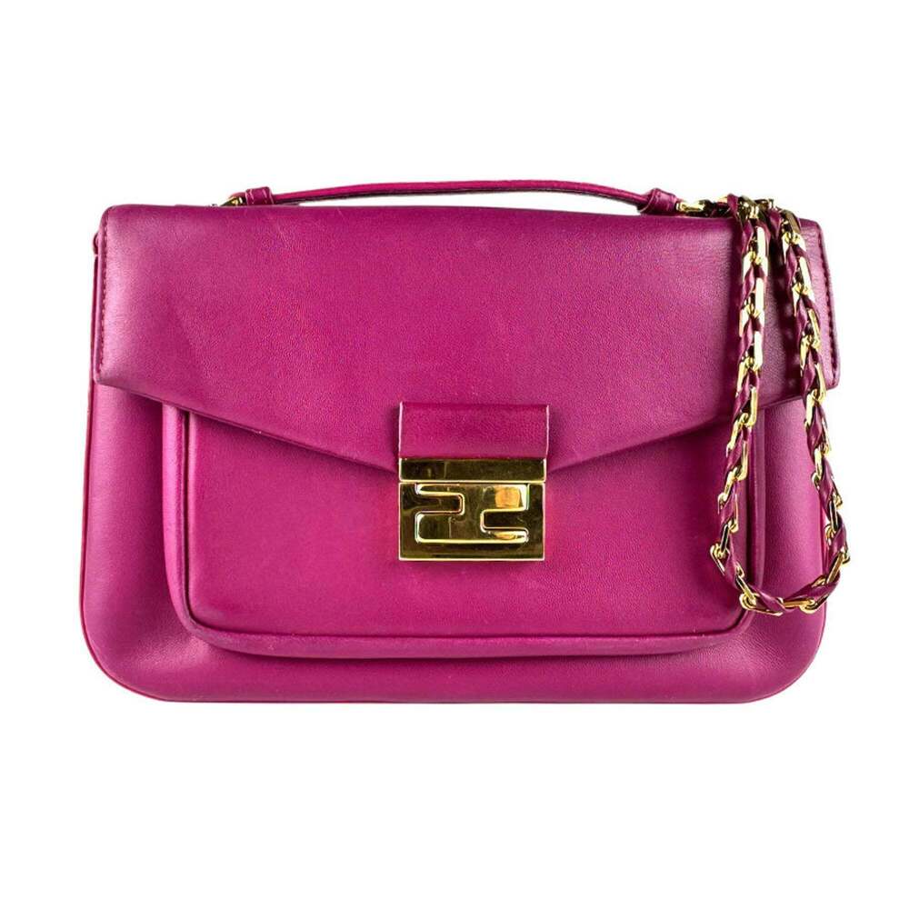 FENDI Pink Leather Shoulder Bag